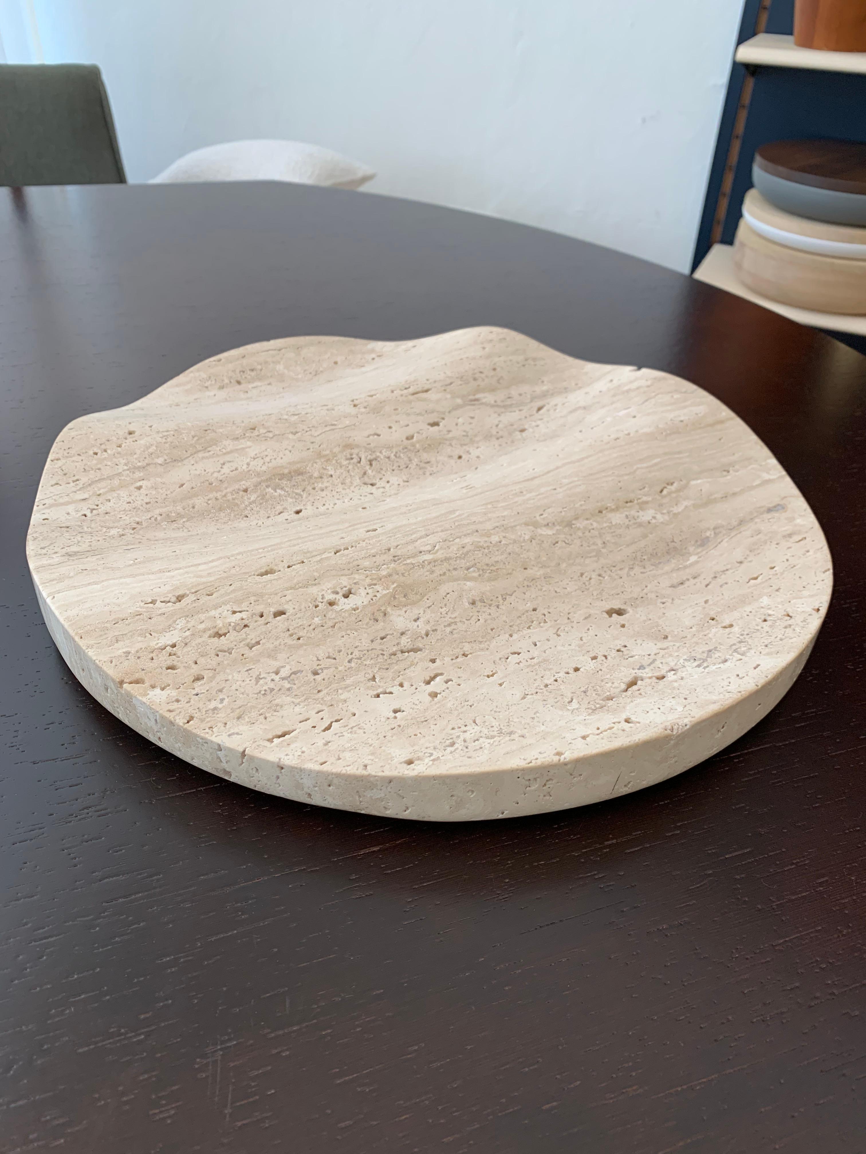 Contemporary Dan Yeffet Travertine 'Ripple' Fruit Bowl by Collection Particulière