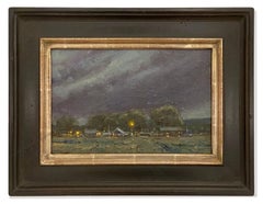 Approaching Dawn (Contemporary western nocturne landscape in the silvery dawn)