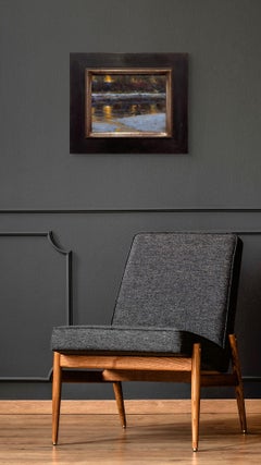 "Momentary Reflections" Original Rural Western Winter Landscape, Oil Painting