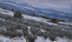"Cuando reina el invierno" Pintura al óleo original, Paisaje, Escena de nieve