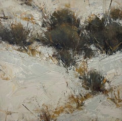 "Salvia de invierno" Pintura al óleo original, Paisaje, Escena de nieve