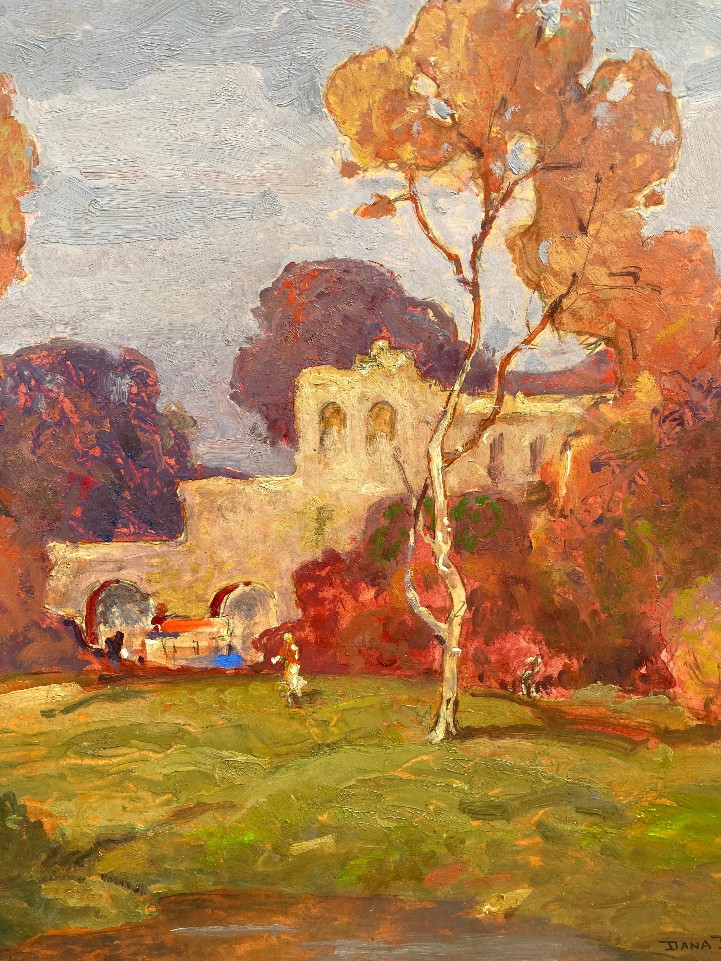 Old Spanish Mission, California (c. 1920) - Painting by Dana Bartlett