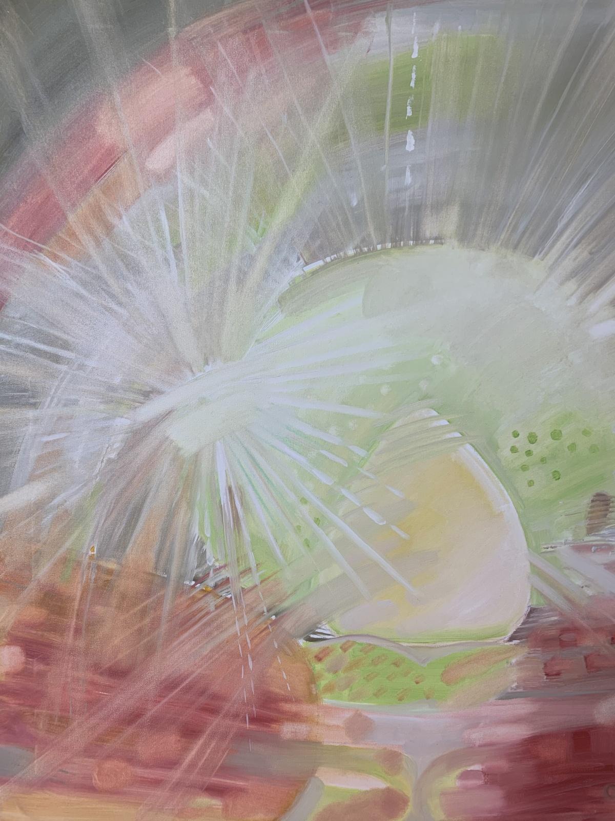 Insektum 119. Óleo sobre lienzo pintura abstracta, Insectos, Colorido, Arte polaco - Abstract Painting Marrón de Dana Buchel