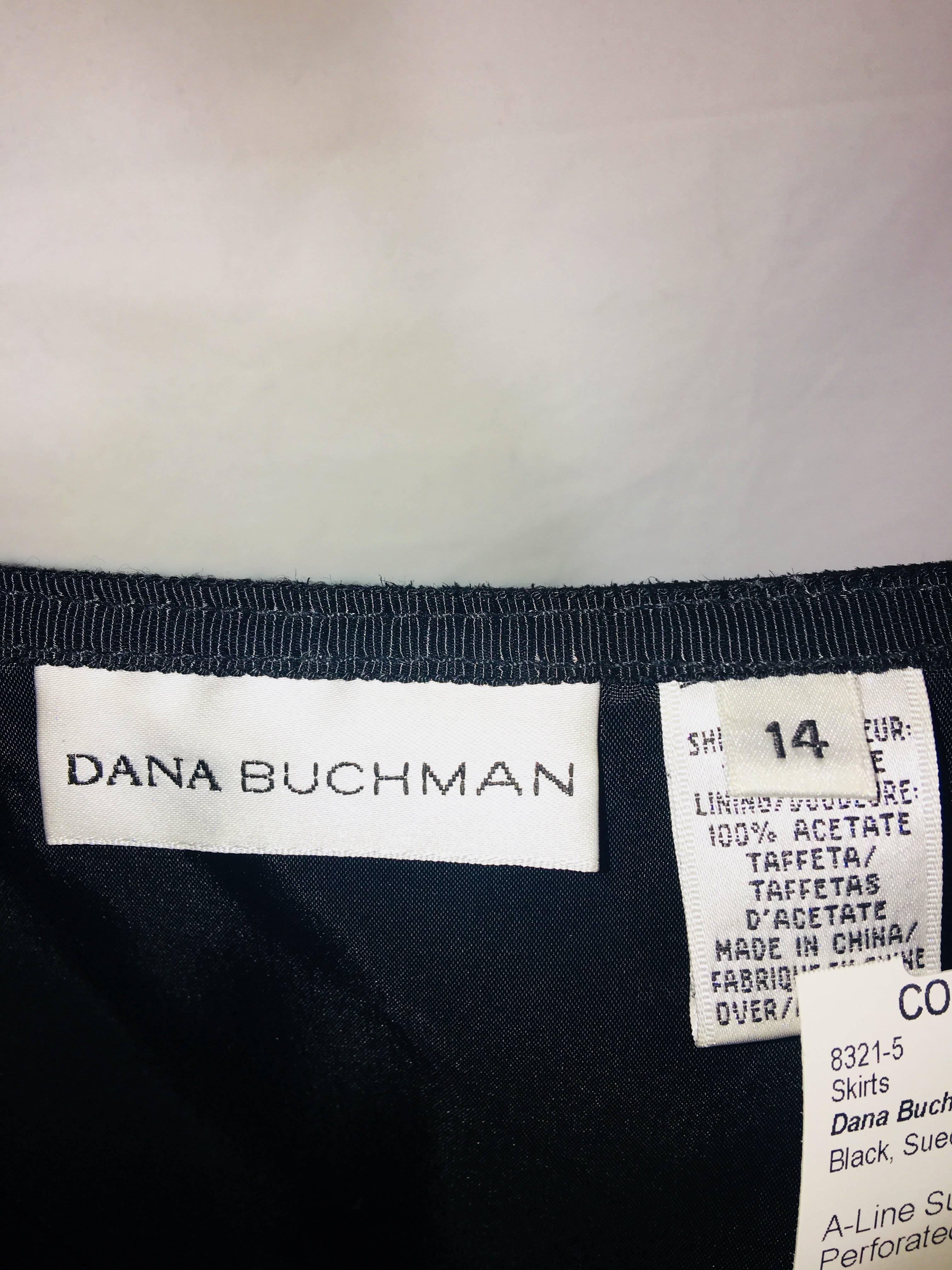 Dana Buchman Suede Cut-Out Skirt In Excellent Condition In Bridgehampton, NY