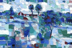 Allenford Views - Original Impasto Blue Abstract Trees Landscape Painting