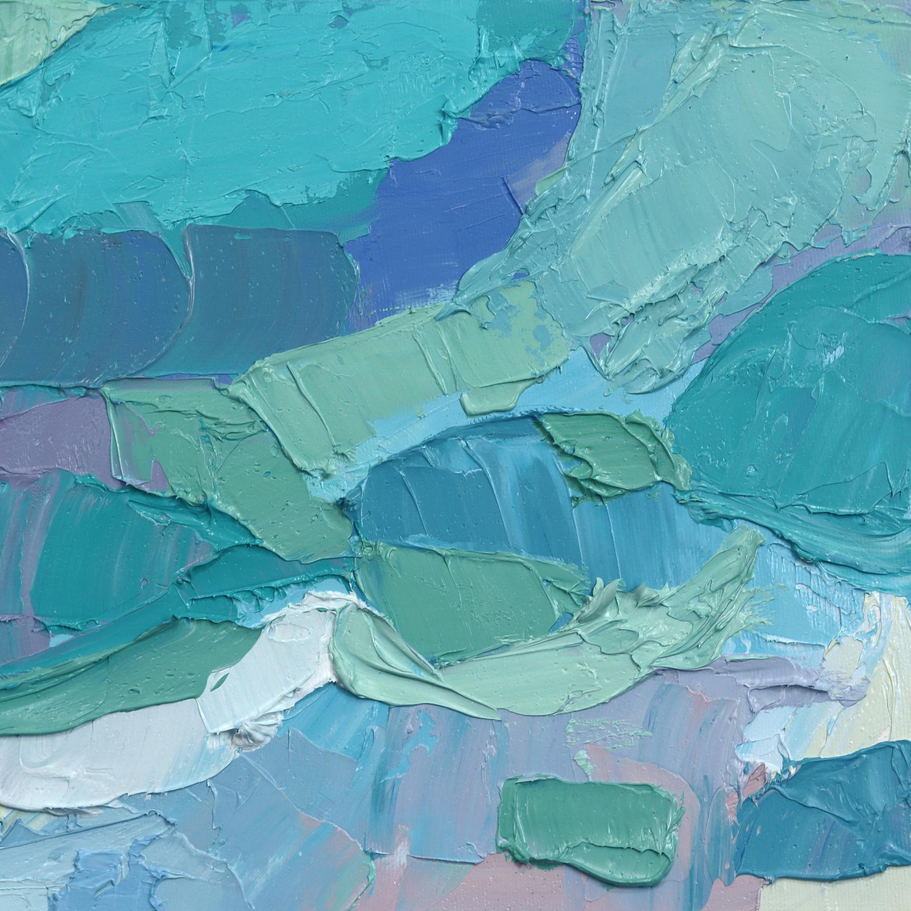 Cloud Flirtation, Midland - Original Abstrakt Natur Landschaft Impasto Gemälde im Angebot 1