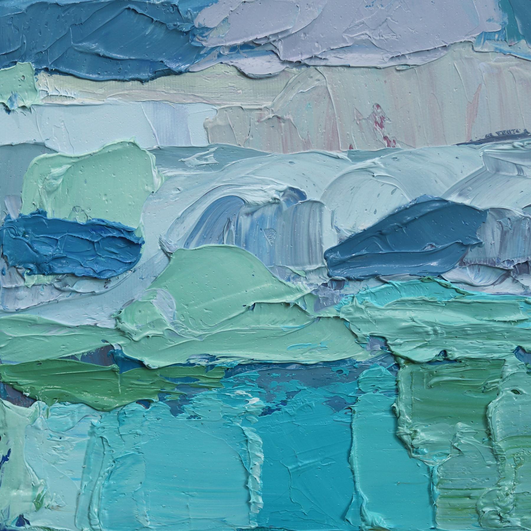Cloud Flirtation, Midland - Original Abstrakt Natur Landschaft Impasto Gemälde im Angebot 3