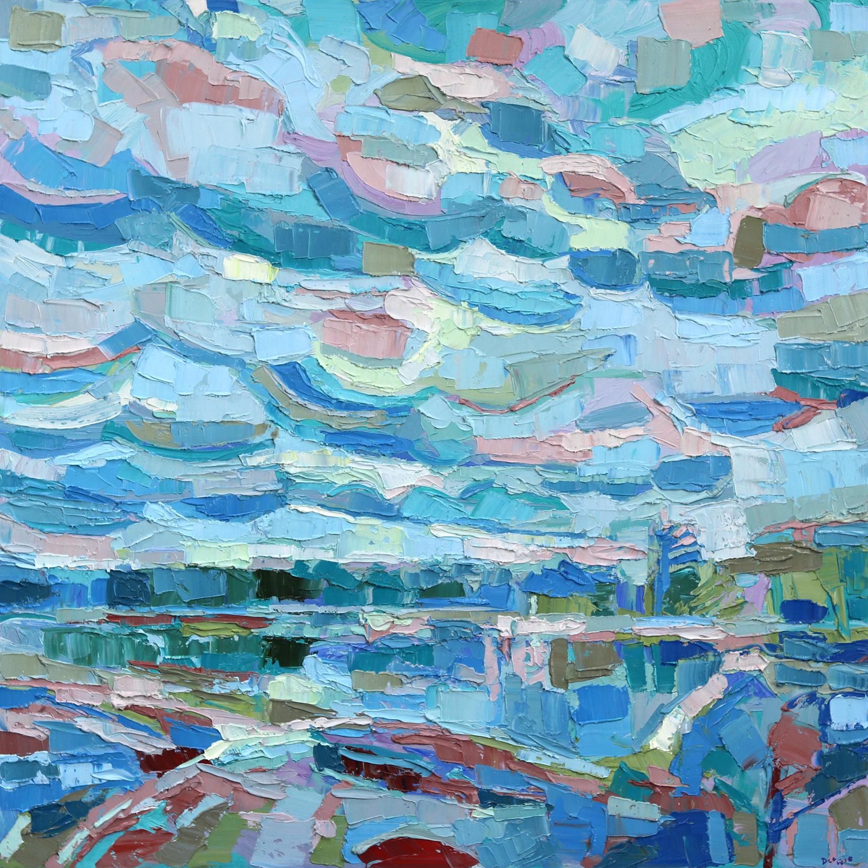 Dana Cowie "Heart''s Desire" Original Impasto Abstract Landscape