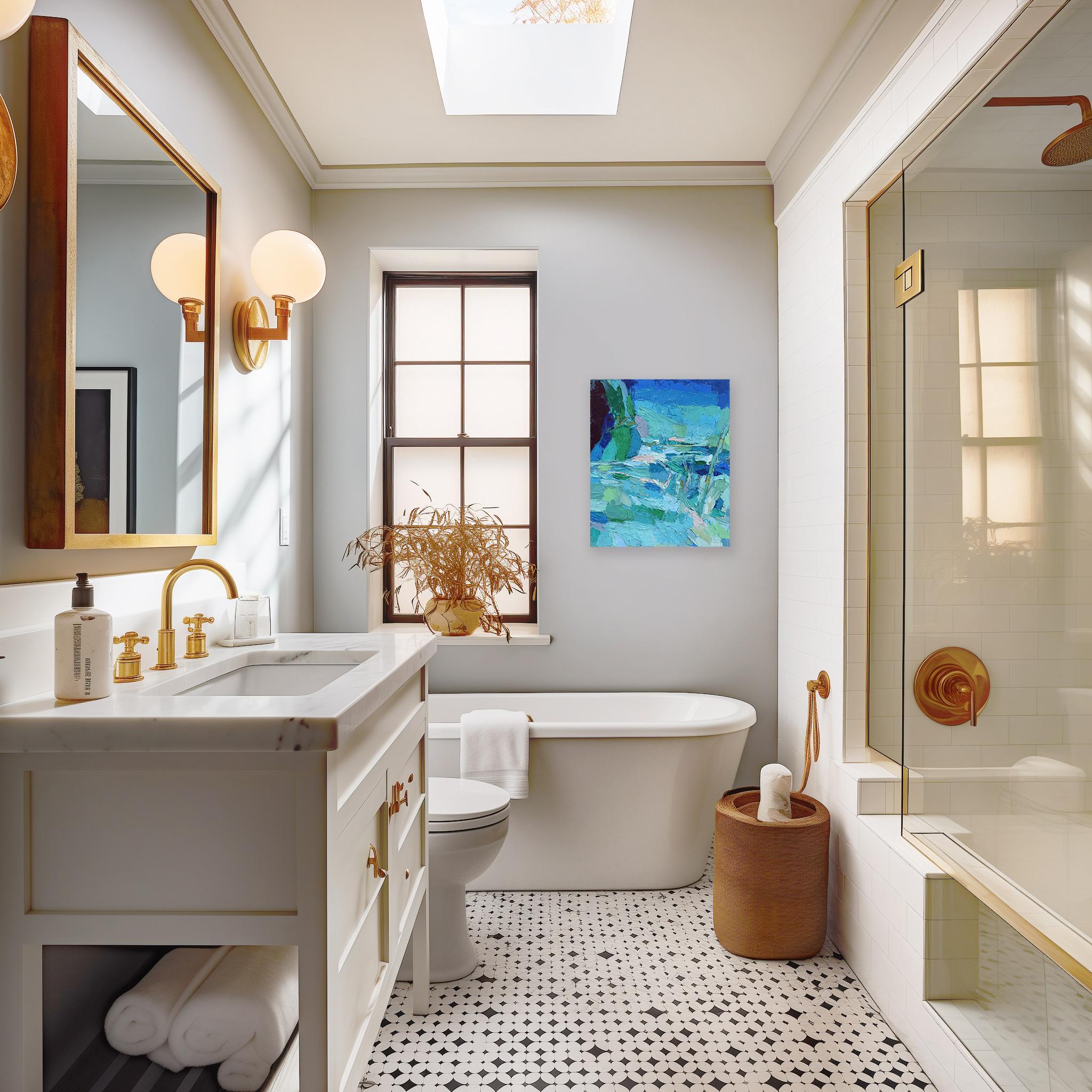 Collingwood Trail - Abstrakte erdige Töne Landschaft Textur Impasto Ölgemälde – Painting von Dana Cowie