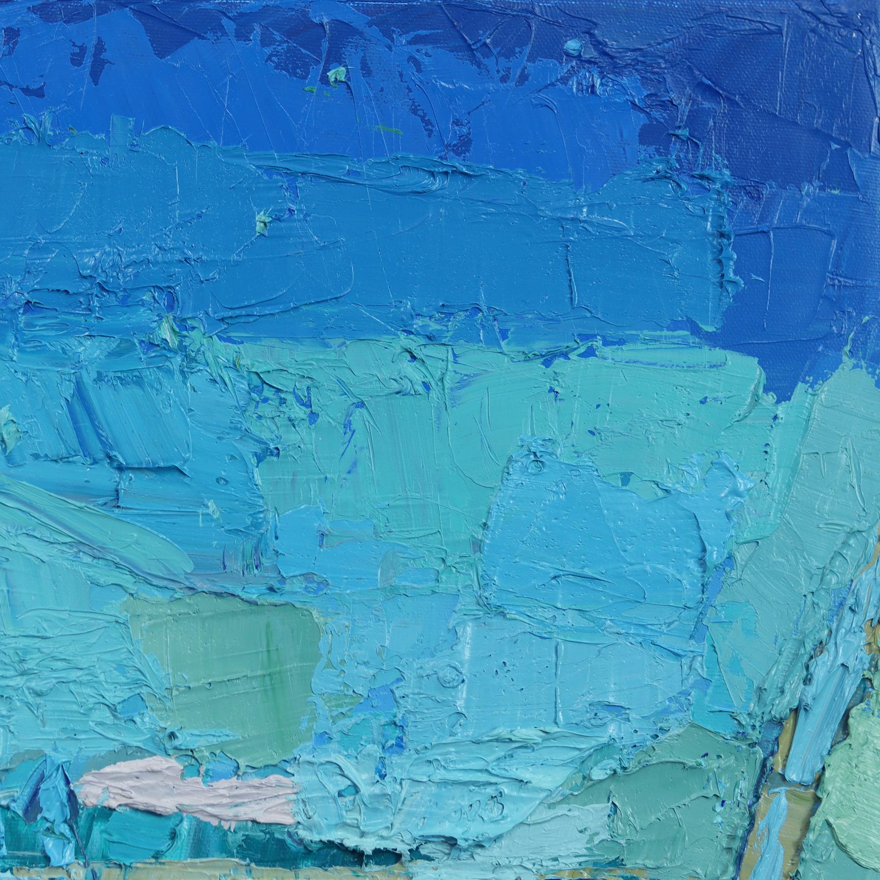 Collingwood Trail - Abstrakte erdige Töne Landschaft Textur Impasto Ölgemälde im Angebot 1