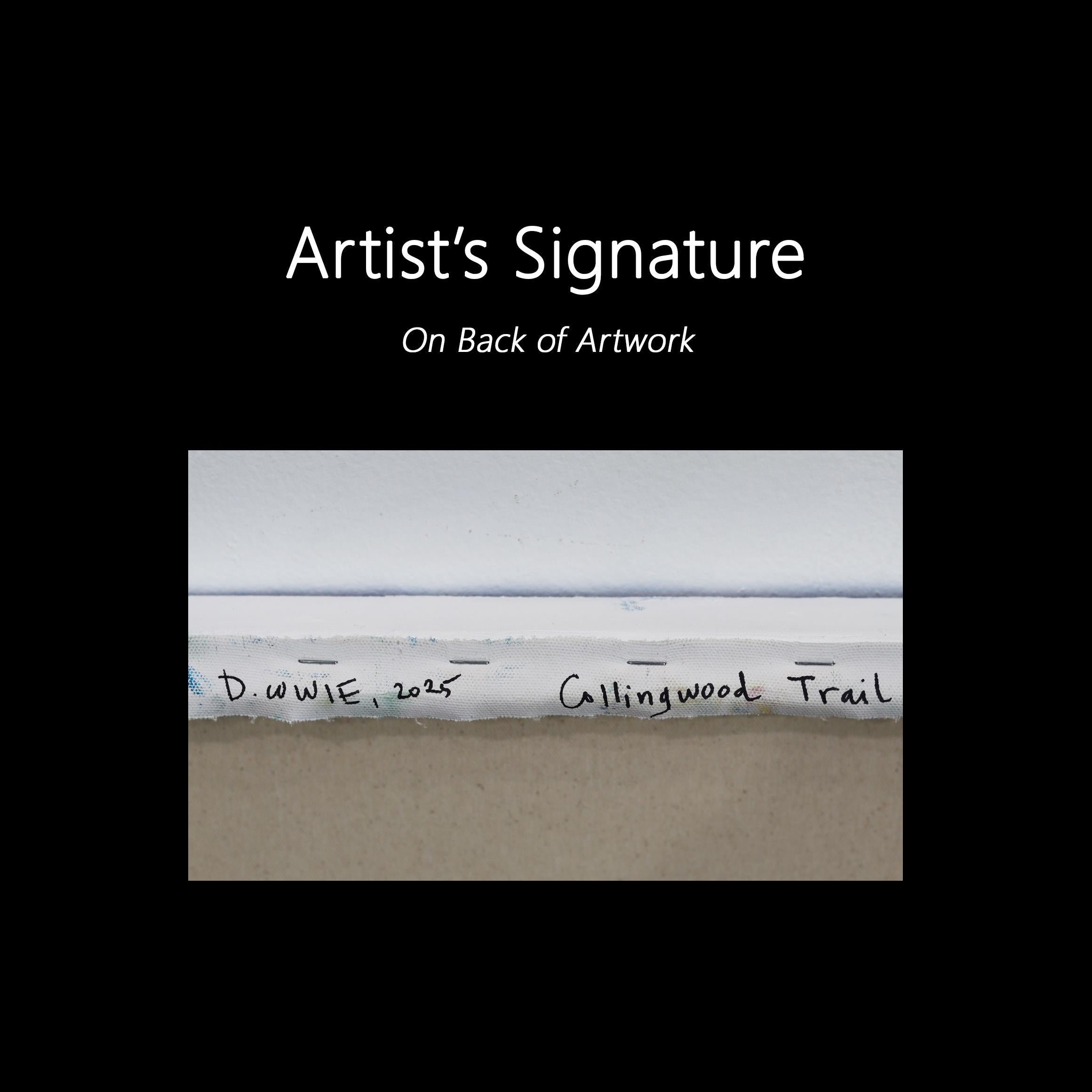 Collingwood Trail - Abstrakte erdige Töne Landschaft Textur Impasto Ölgemälde im Angebot 5