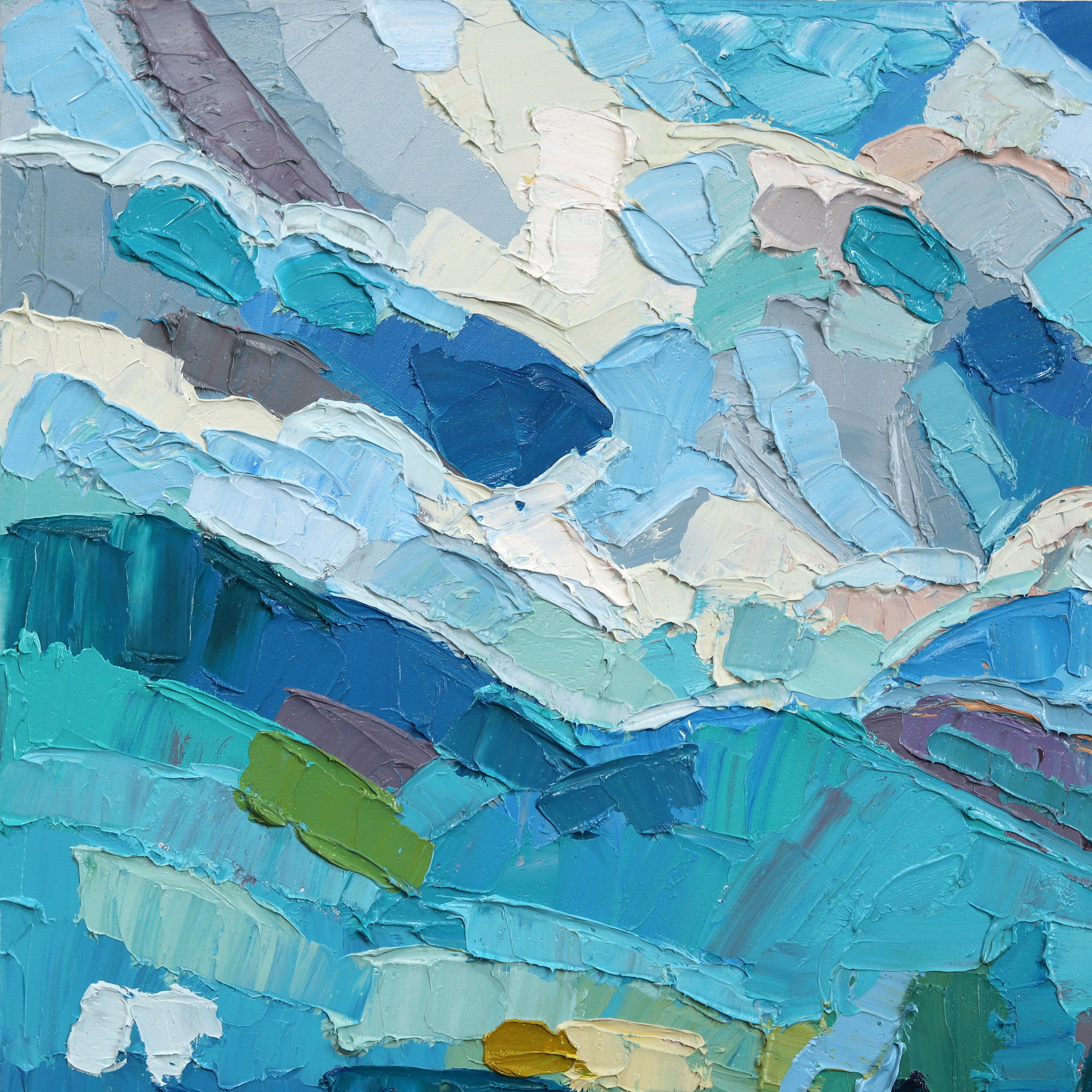 Des rêves complexes - Peinture à l'huile originale d'un paysage abstrait - Contemporain Painting par Dana Cowie