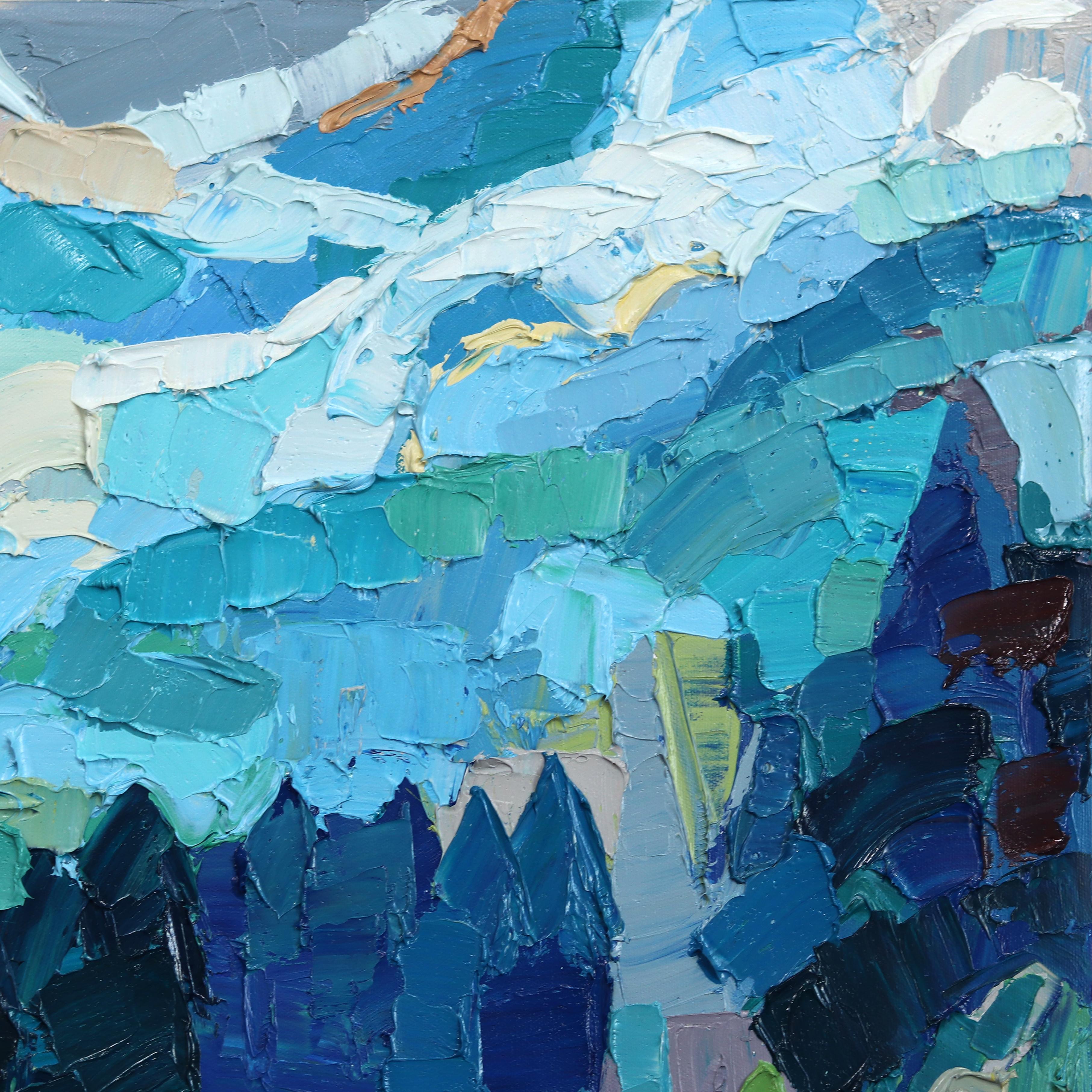 Des rêves complexes - Peinture à l'huile originale d'un paysage abstrait en vente 1