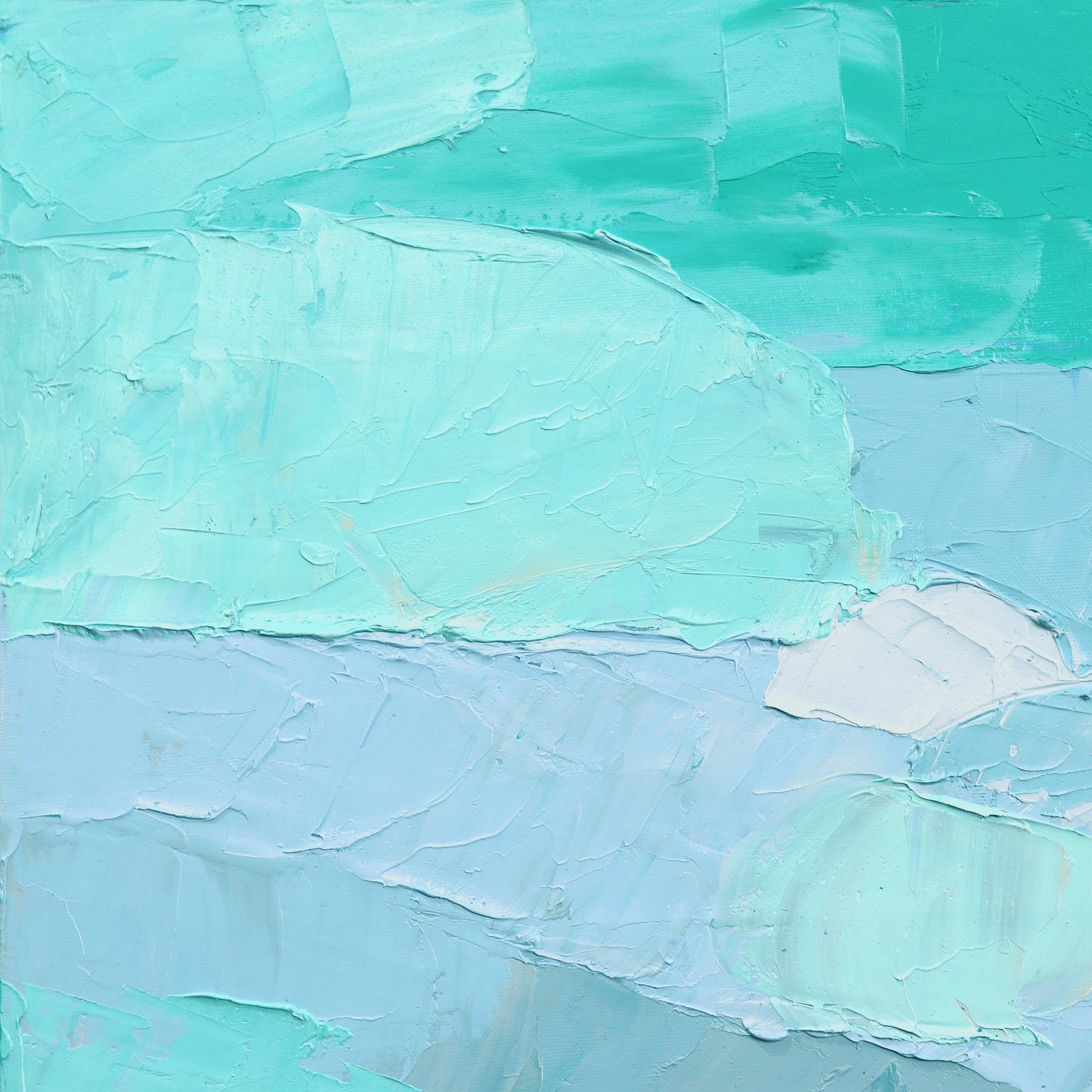 Curve - Pittura originale a toni freddi di Nature Astratte Paesaggio Textural Impasto - Painting Astratto di Dana Cowie