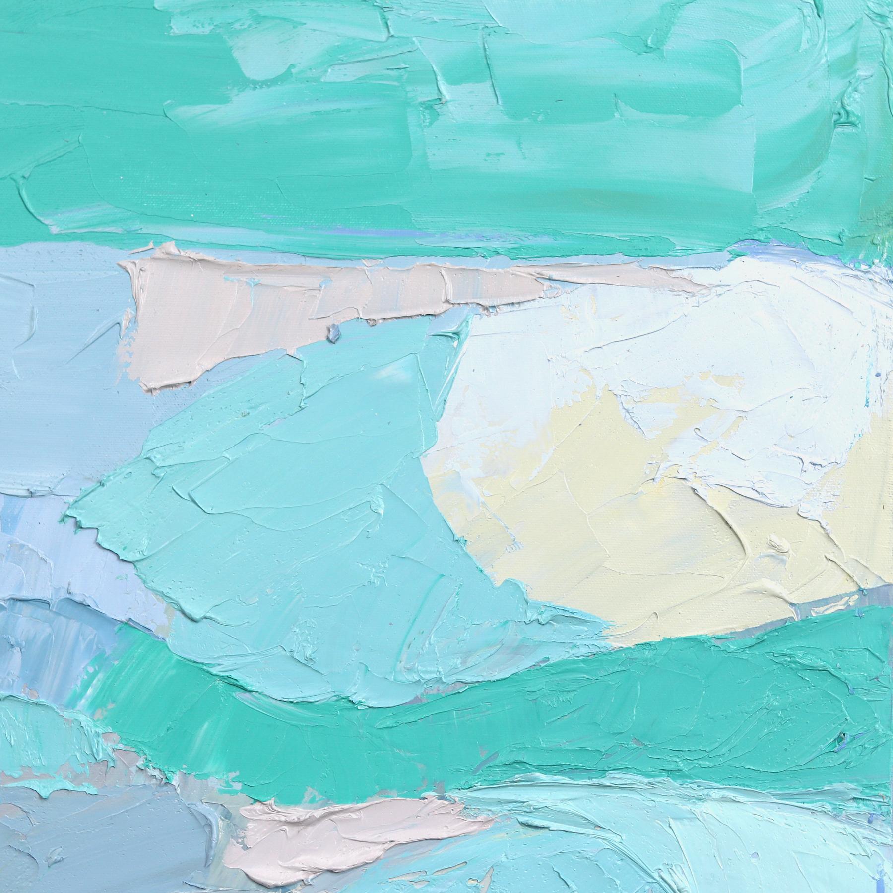 Utilizzando una tecnica pittorica a impasto, Dana Cowie crea paesaggi agricoli e rurali di ispirazione cubista. Lavorando con schemi di colore controllati, le sue opere appaiono astratte da vicino e diventano più rappresentative quando lo spettatore