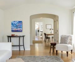 Sogni - Pittura astratta blu originale ad impasto