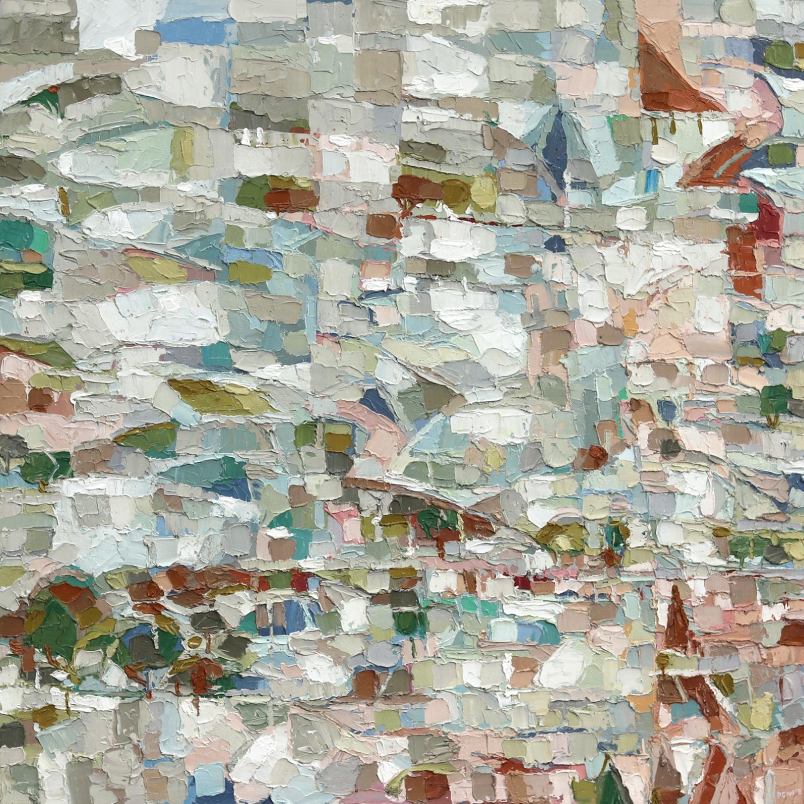 Dana Cowie Abstract Painting - Facets - Original Textural Abstract Landscape Oil Painting
