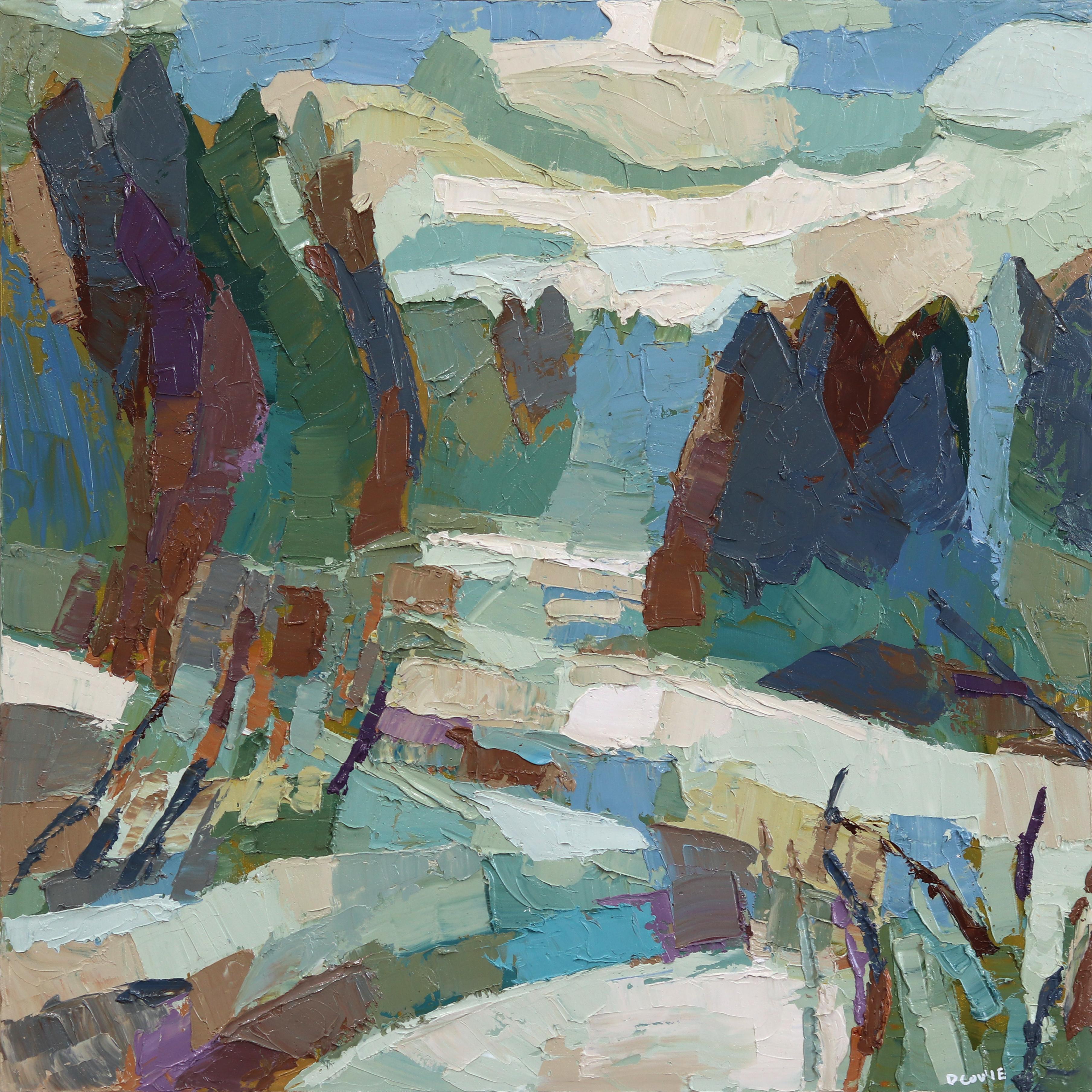 Abstract Painting Dana Cowie - Voyage Unknown - Original Abstract Impasto Nature Rural Landscape Painting