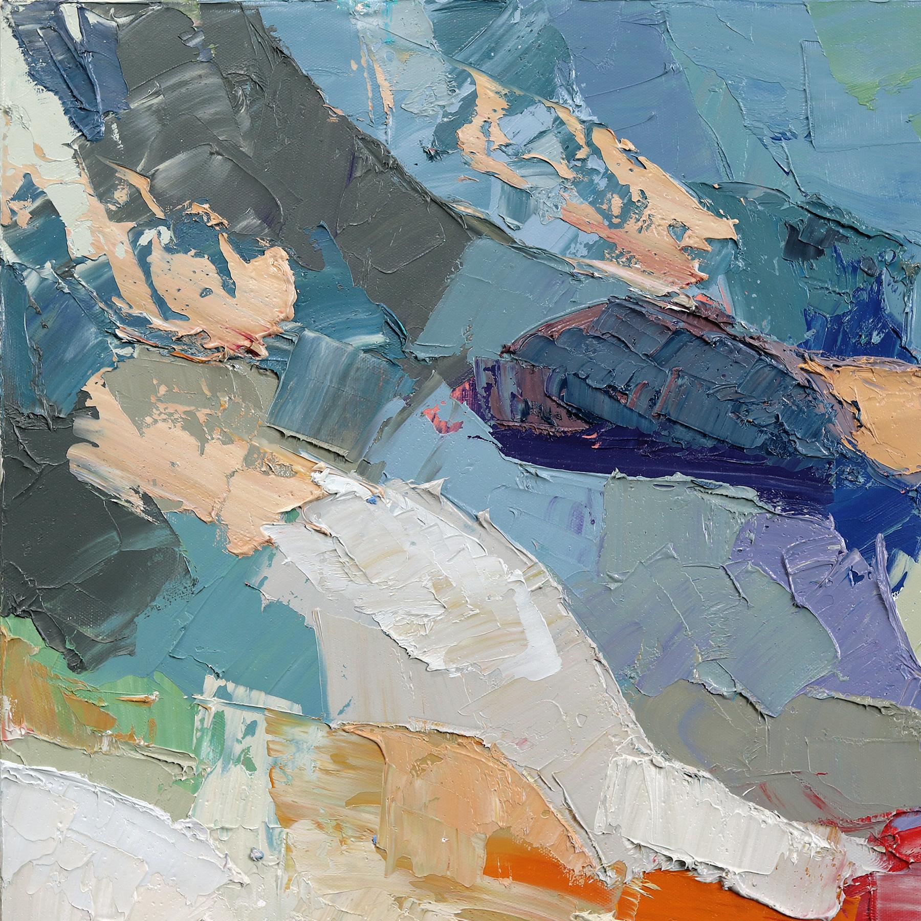 Lâcher le contrôle - Peinture originale abstraite de paysage de nature texturée à l'empâtement - Abstrait Painting par Dana Cowie
