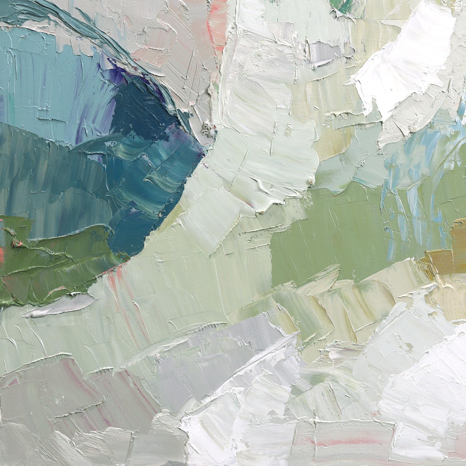 Lâcher le contrôle - Peinture originale abstraite de paysage de nature texturée à l'empâtement en vente 2