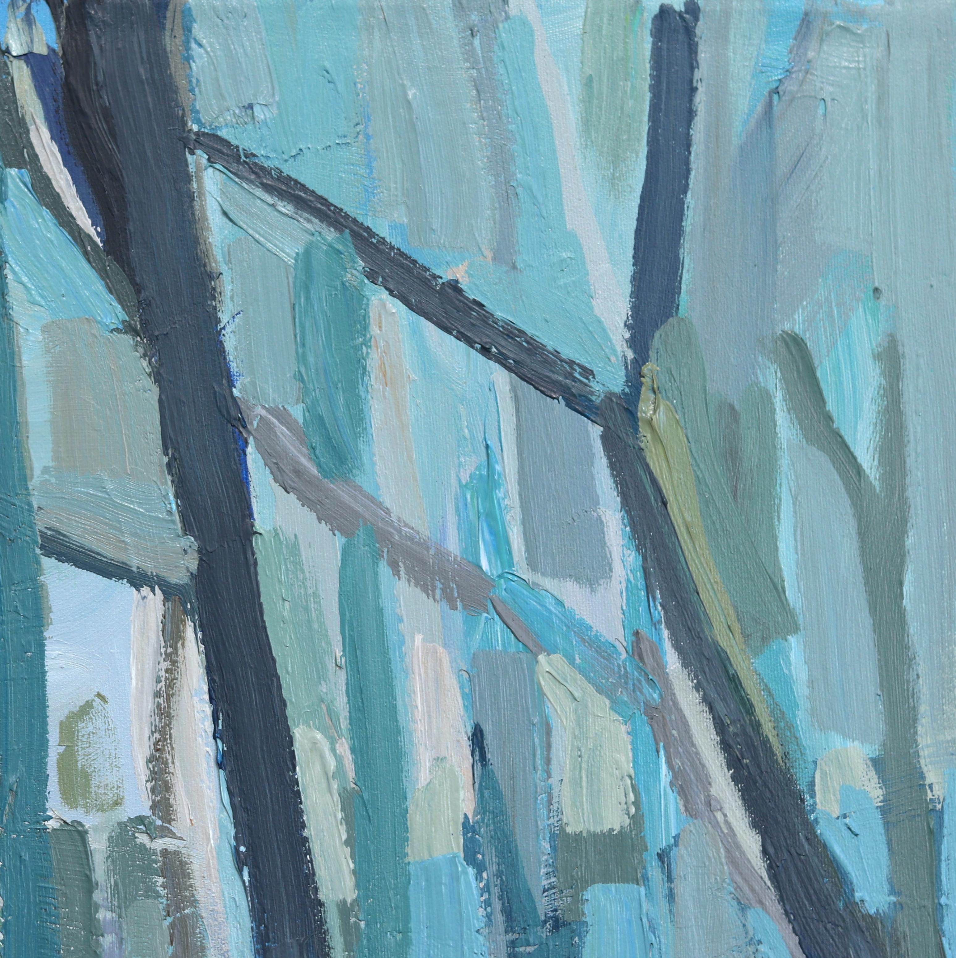 Forest Maple - Grande peinture originale Impasto Abstract Forest Trees Landscape en vente 1