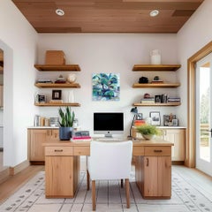 Palme - Pittura astratta originale a toni freddi Nature Landscape Textural Impasto Painting