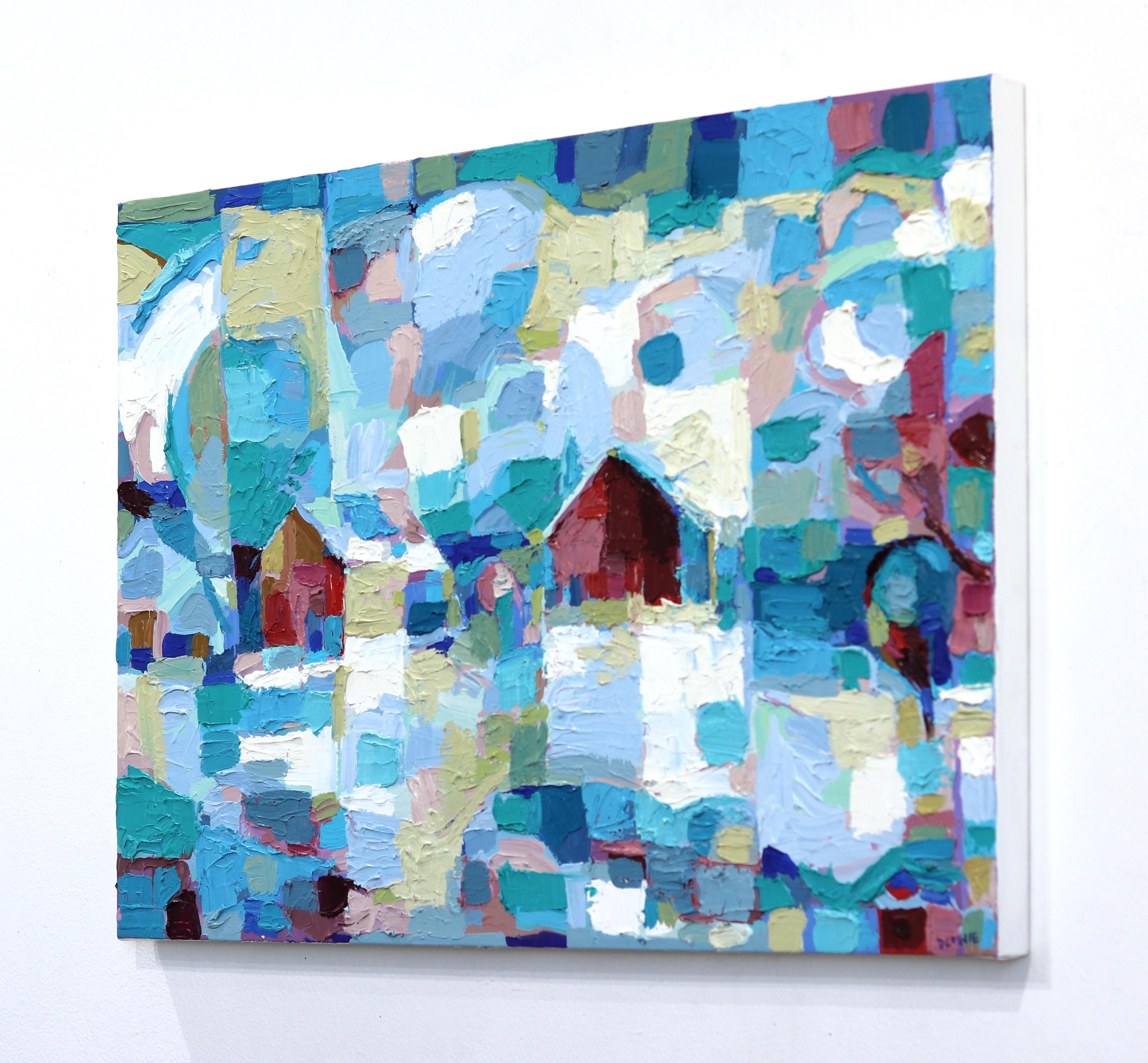 Mit einer pastosen, malerischen Technik schafft Dana Cowie kubistisch inspirierte Bauernhof- und Landschaften. Durch die Arbeit mit kontrollierten Farbschemata erscheinen ihre Kunstwerke aus der Nähe abstrakt und werden gegenständlicher, wenn der