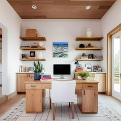 Quarry Landscape - Original Impasto Abstract Blue Grey Beige Painting