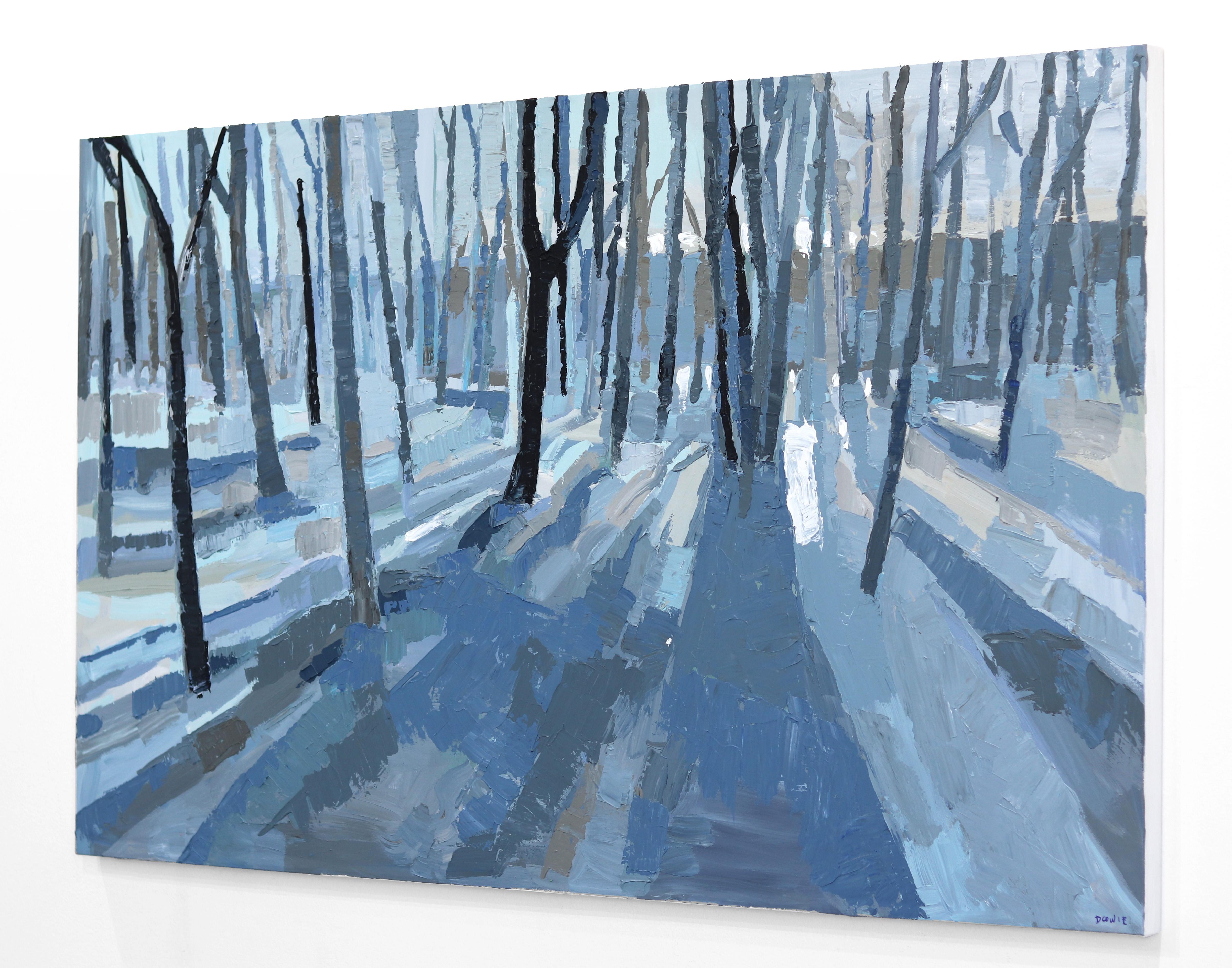 Utilizando una técnica pictórica de impasto, Dana Cowie crea paisajes agrícolas y rurales de inspiración cubista. Trabajando con esquemas de color controlados, sus obras parecen abstractas de cerca y se vuelven más representativas a medida que el