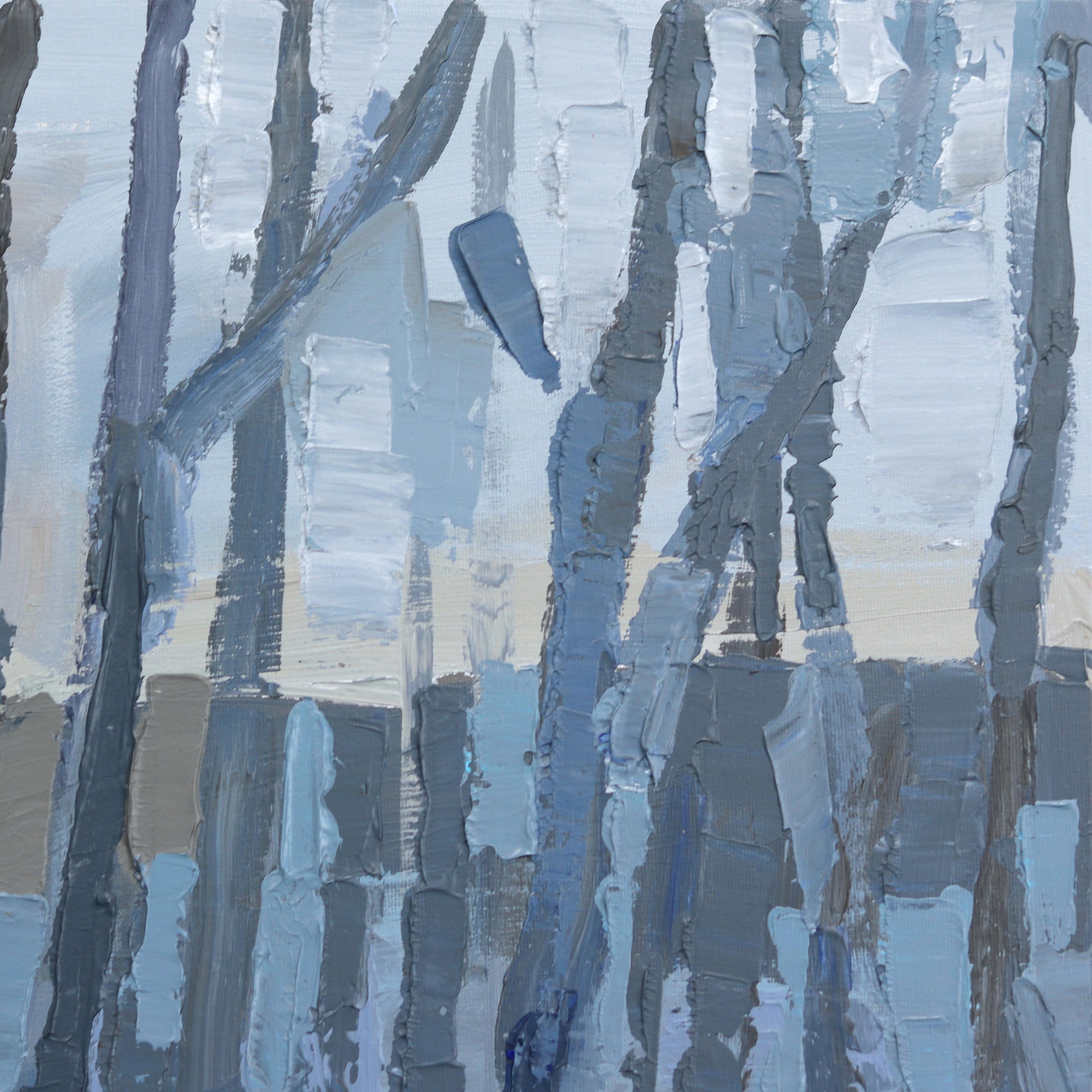 « Shaded » - Peinture originale d'un paysage abstrait en empâtement en vente 1