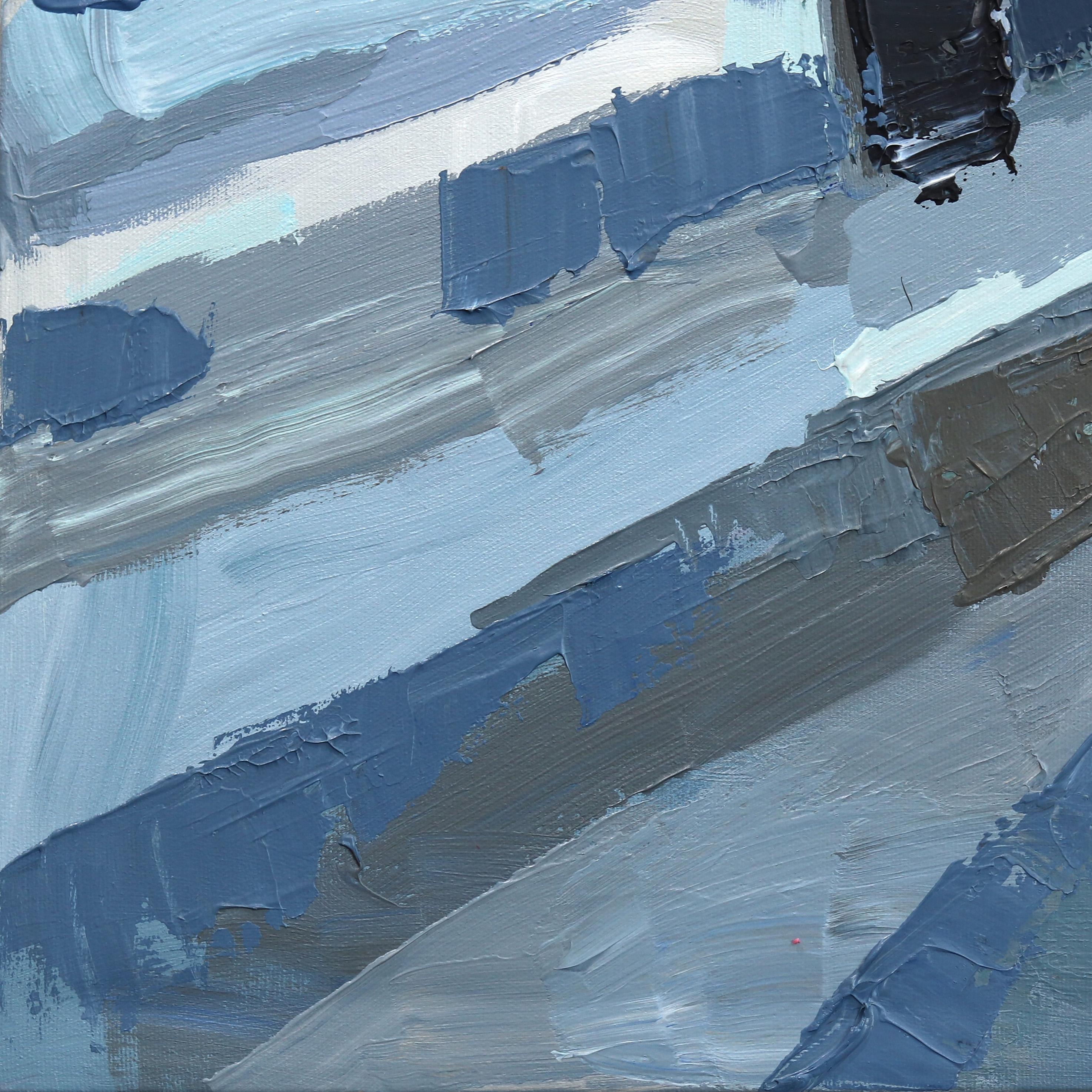 « Shaded » - Peinture originale d'un paysage abstrait en empâtement en vente 3