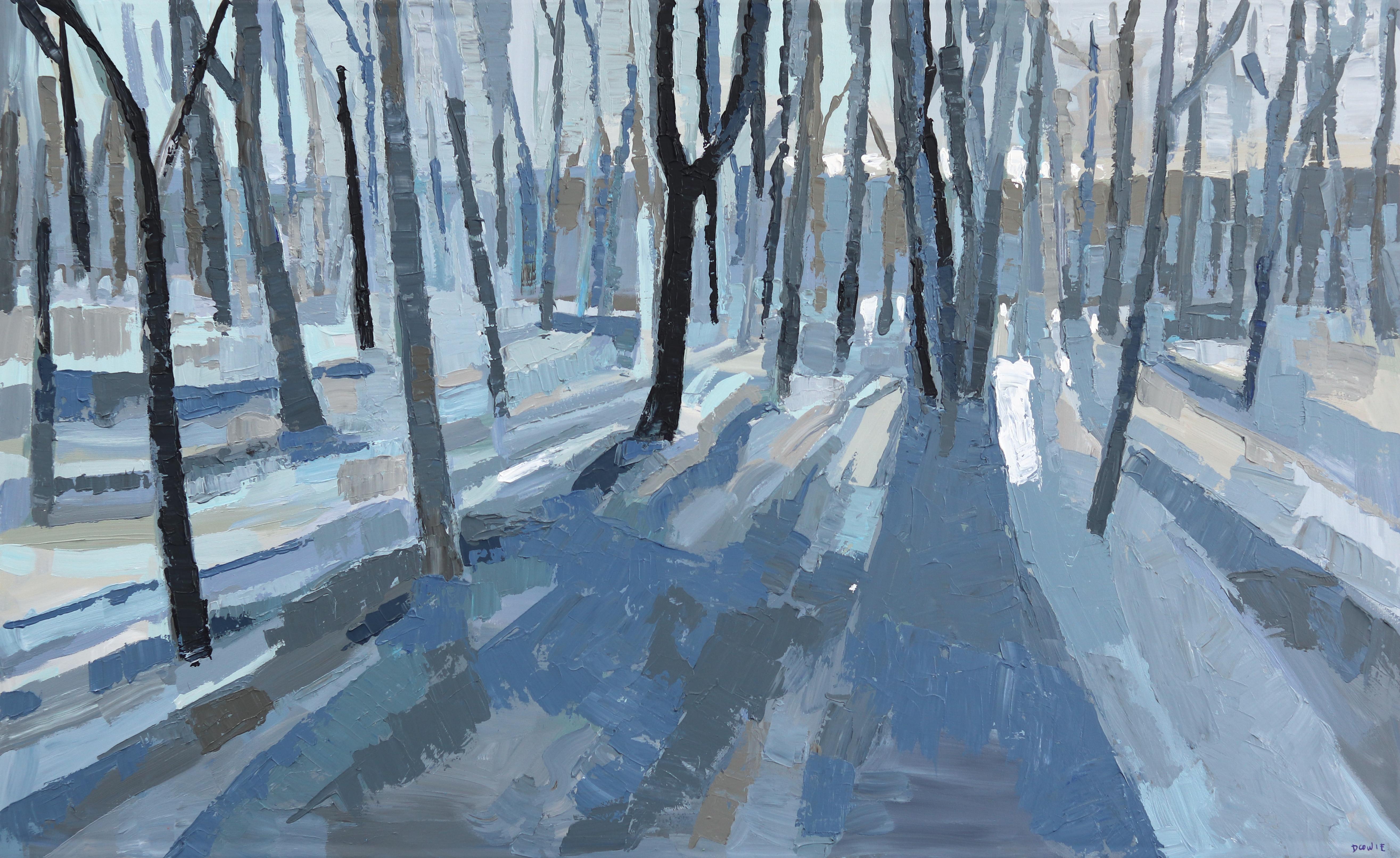 Dana Cowie Landscape Painting – „Shaded“ – Original abstraktes Impasto-Landschaftsgemälde