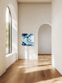 Storm - Blue Cool Tone Abstract Dramatic Landscape Textural Impasto Painting