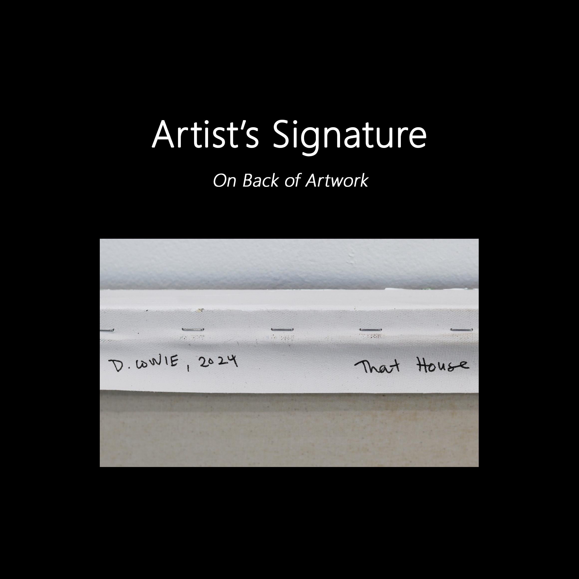 That House - Abstrakte Farbe durchtränkt Landschaft Textur Impasto Ölgemälde im Angebot 5