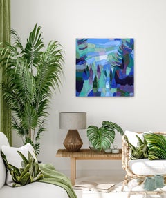 Whistler Abstraction! - Abstract Blue Landscape Textural Impasto Oil Painting