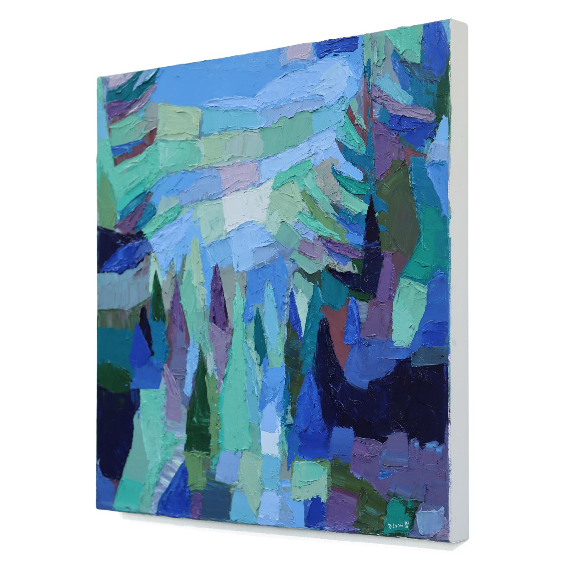 Whistler Abstraktion! - Abstrakt Blau Landschaft Textur Impasto Ölgemälde im Angebot 1