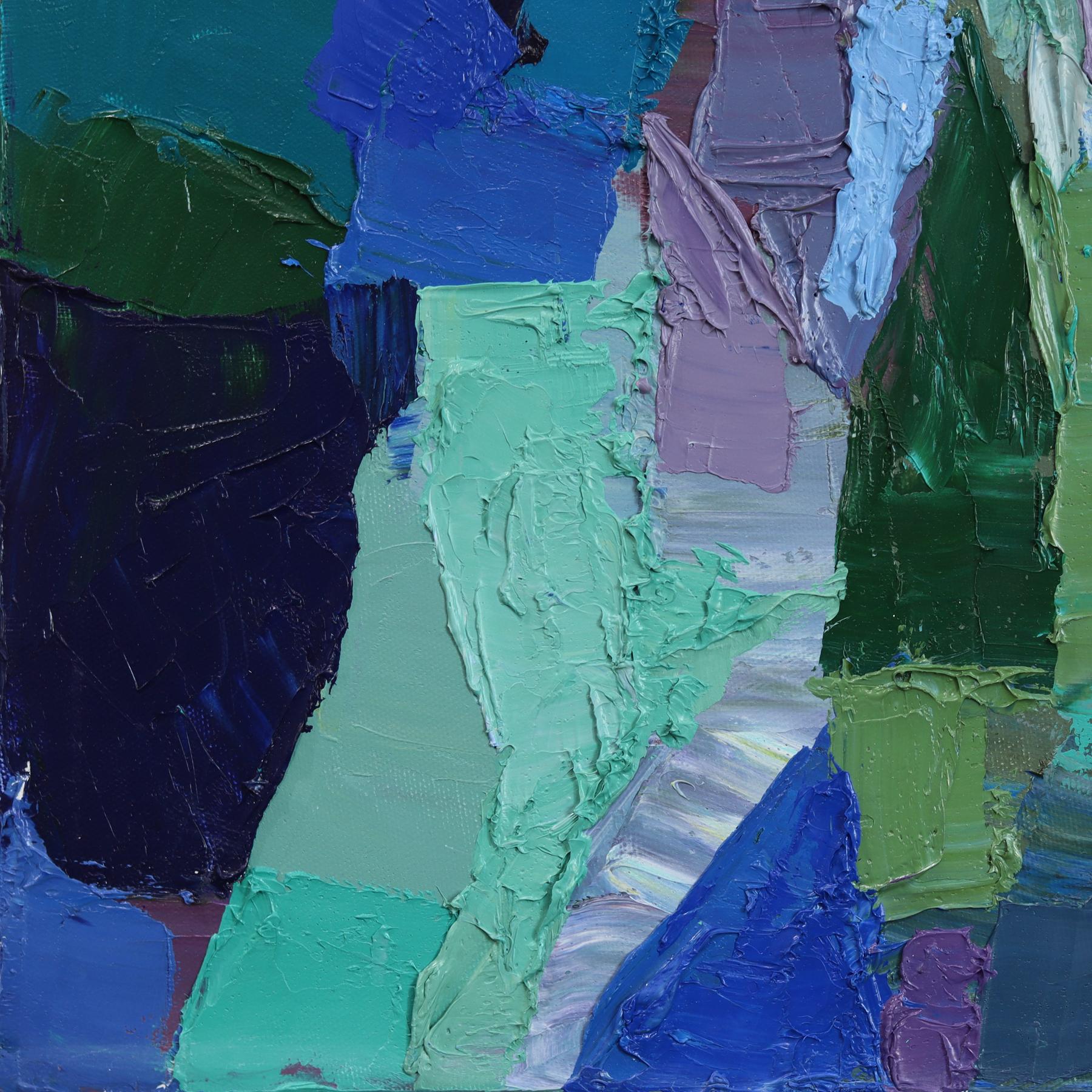 Whistler Abstraktion! - Abstrakt Blau Landschaft Textur Impasto Ölgemälde im Angebot 4