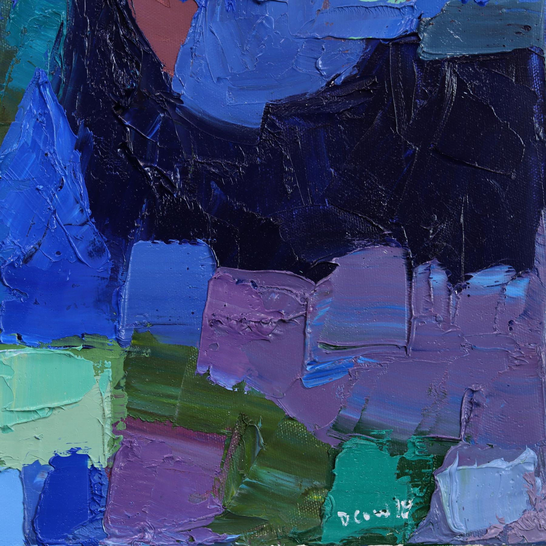 Whistler Abstraktion! - Abstrakt Blau Landschaft Textur Impasto Ölgemälde im Angebot 5