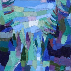 Whistler Abstraktion! - Abstrakt Blau Landschaft Textur Impasto Ölgemälde