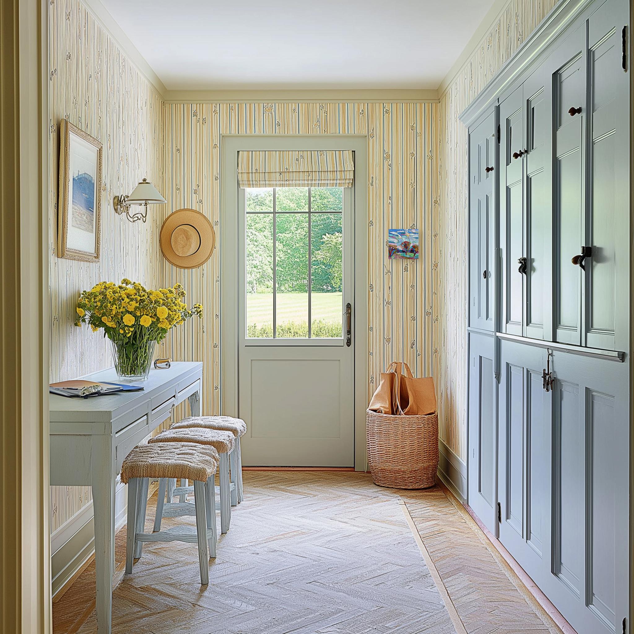 WOOLRICH Sweater - Abstrakte farbgetränkte Landschaft Textur Impasto Malerei – Painting von Dana Cowie