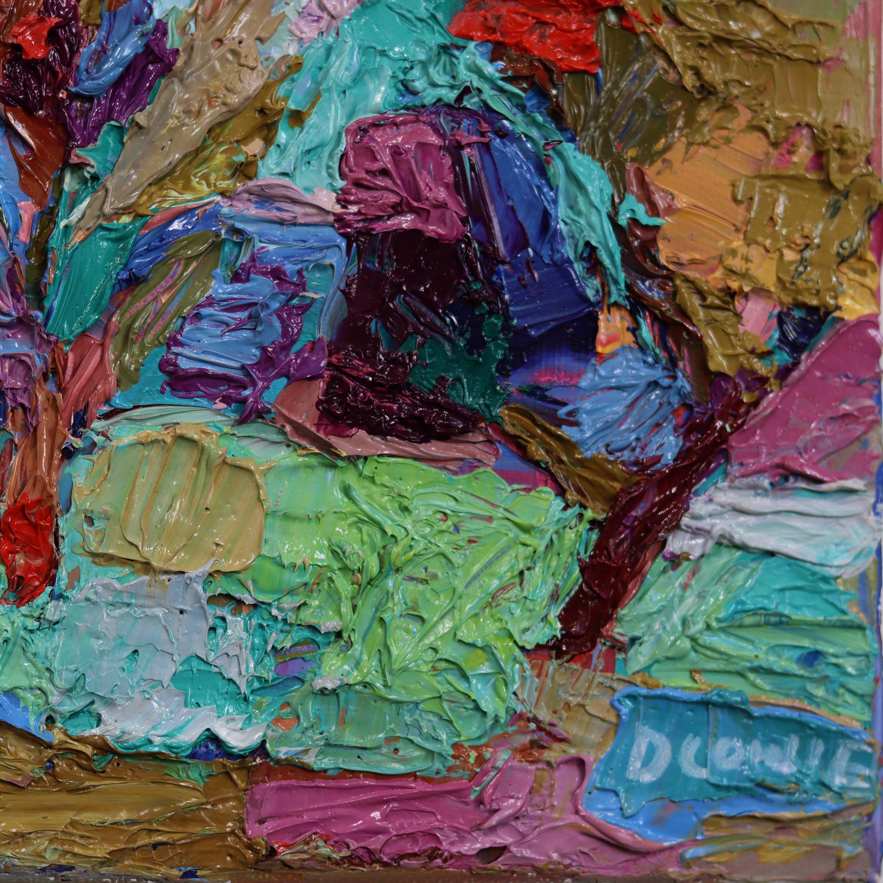 WOOLRICH Sweater - Abstrakte farbgetränkte Landschaft Textur Impasto Malerei im Angebot 4