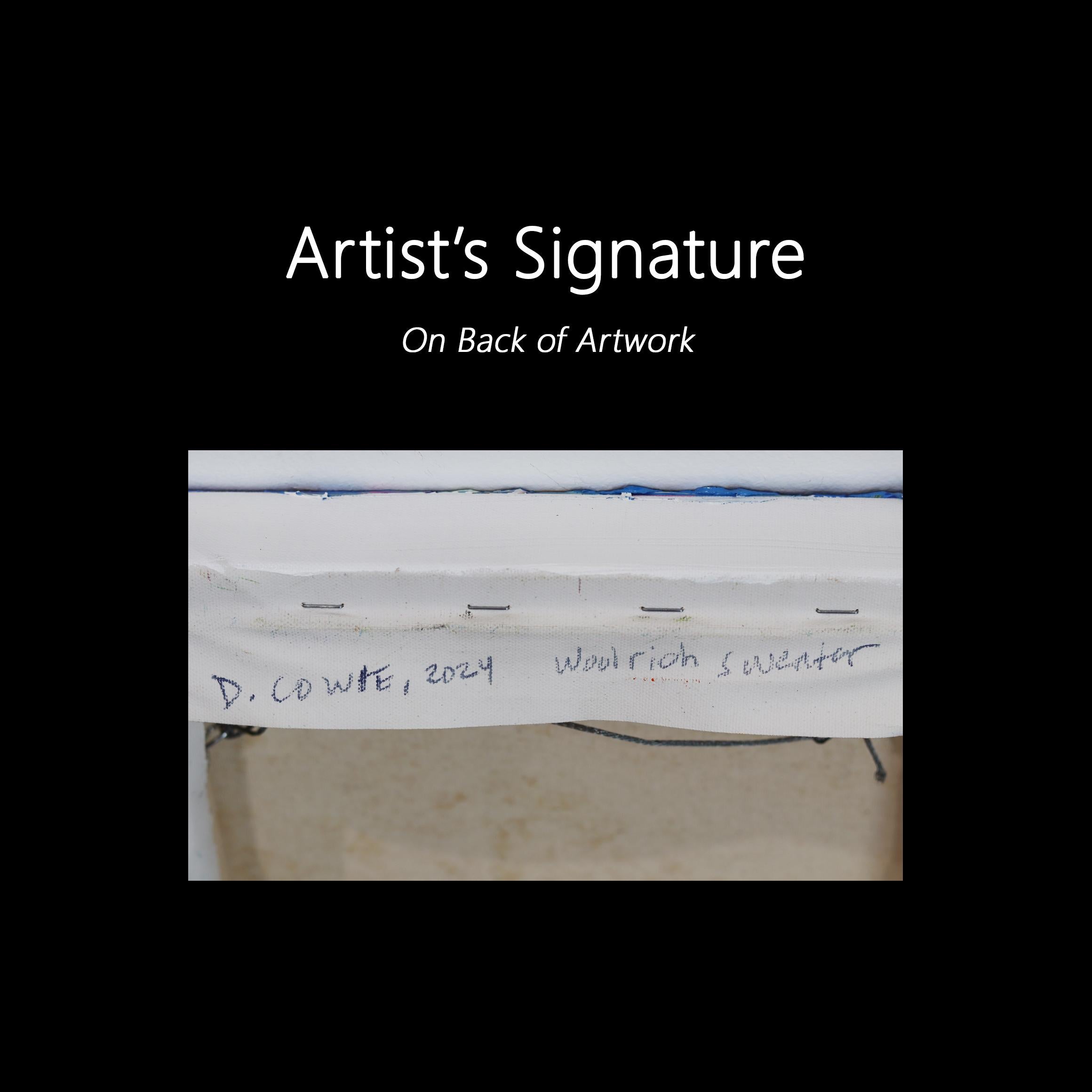 WOOLRICH Sweater - Abstrakte farbgetränkte Landschaft Textur Impasto Malerei im Angebot 5