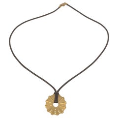 Dana David 18 Karat Yellow Diamond Leather Necklace