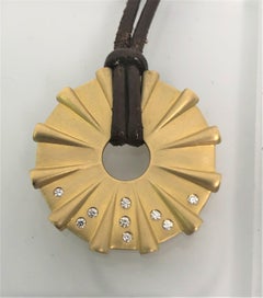 Dana David 18 Karat Yellow Diamond Leather Necklace
