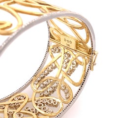 Dana David Scribble 5 Carat Diamond and Gold Bangle Bracelet