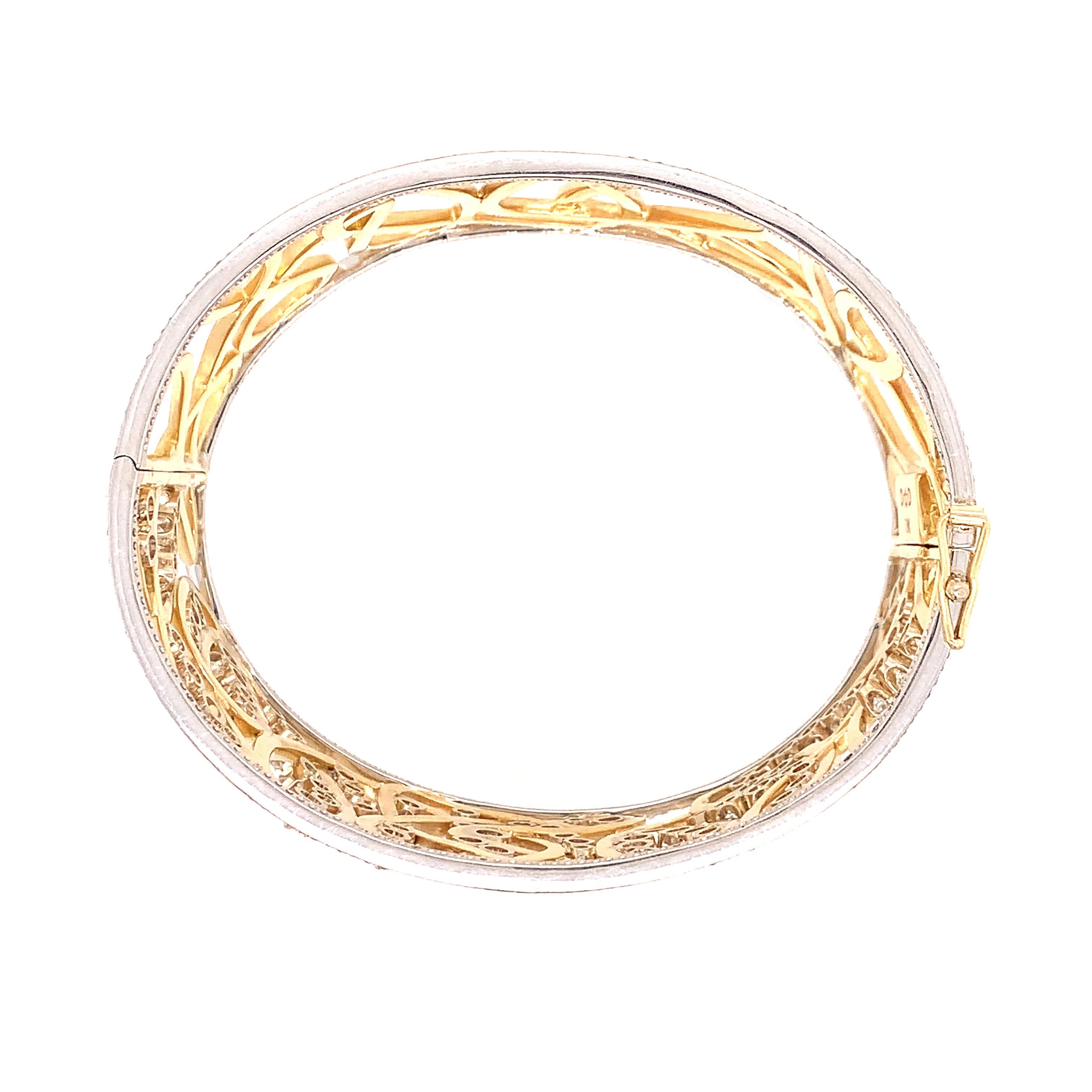 Dana David Scribble Bracelet jonc en or et diamants de 5 carats Unisexe en vente