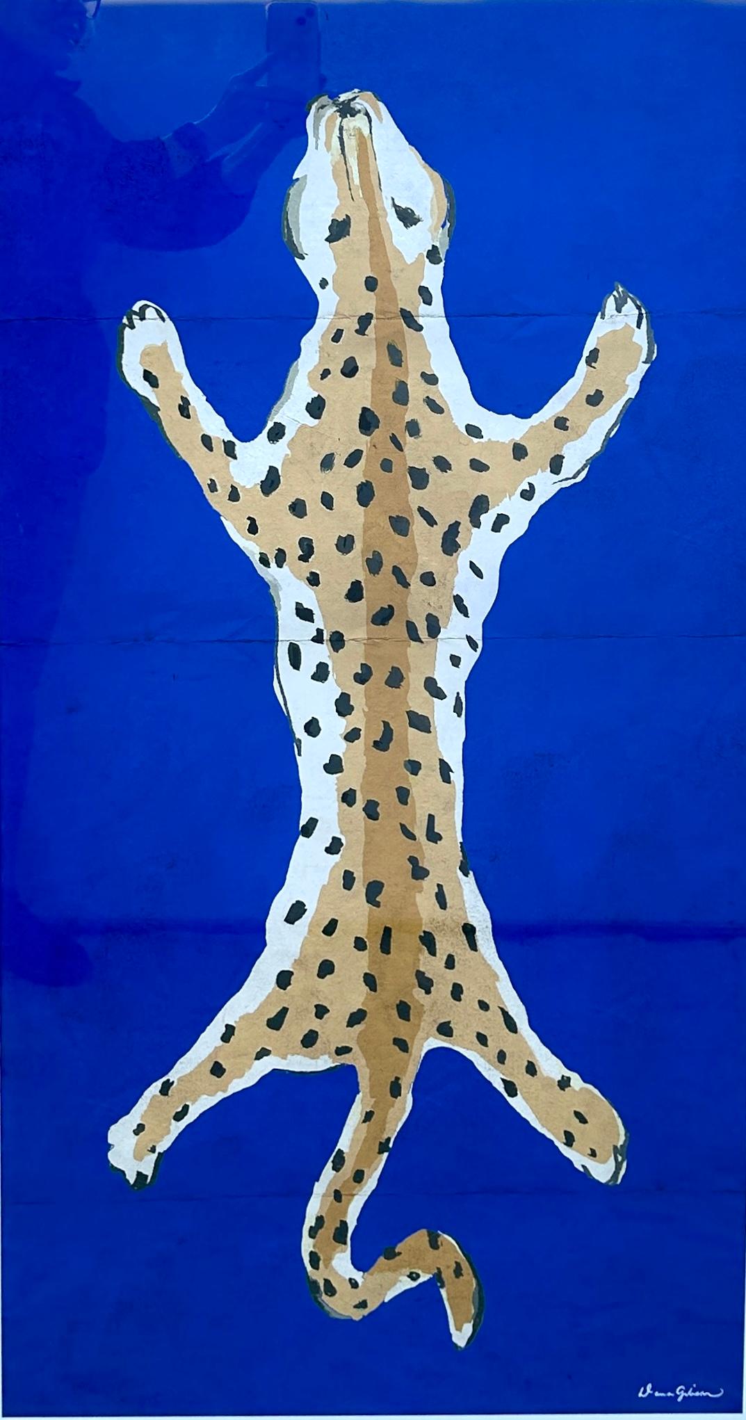 Dana Gibson Gerahmter blauer Tiger-Druck im Zustand „Gut“ im Angebot in Bradenton, FL