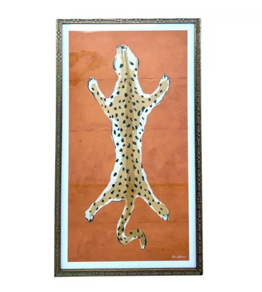 Dana Gibson Large Framed Orange Tiger Print For Sale 1