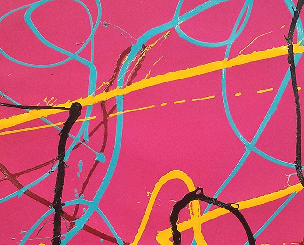 Alpha Beta (Abstract painting) - Pink Abstract Painting by Dana Gordon