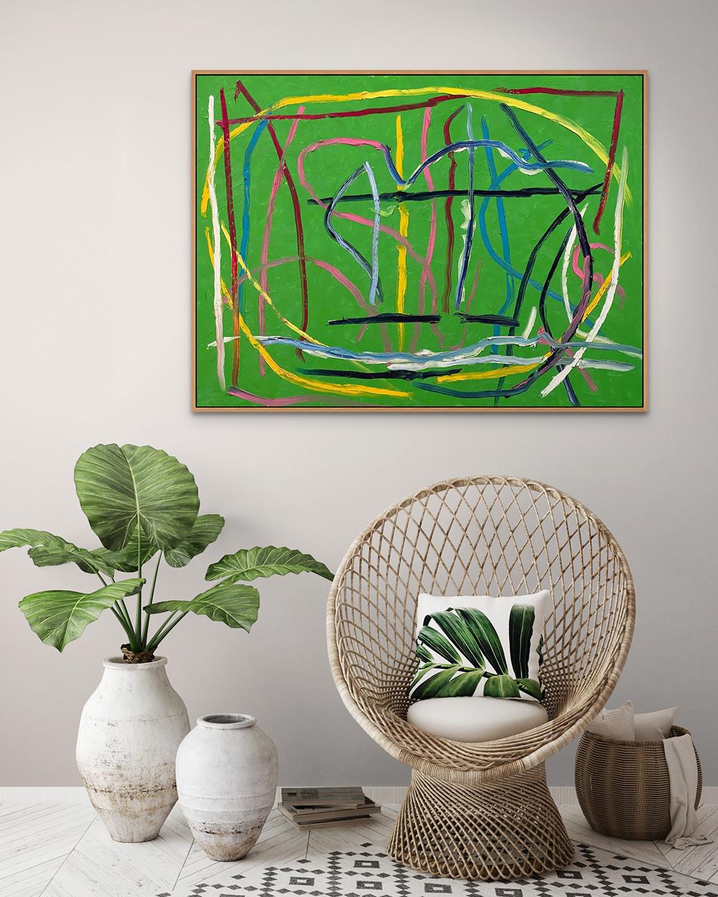 Green City (Abstract painting) - Painting by Dana Gordon